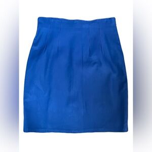 Vintage Blue Leather Skirt